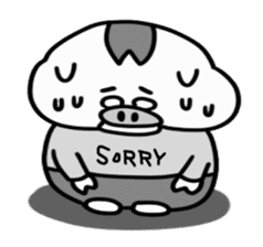 Piglet Putaro's greetings stamp English sticker #4381870