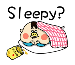 Piglet Putaro's greetings stamp English sticker #4381871