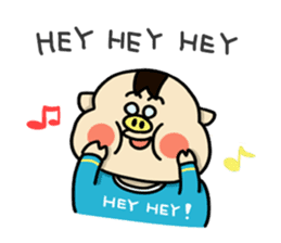 Piglet Putaro's greetings stamp English sticker #4381876