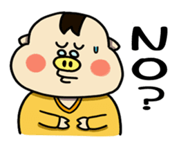 Piglet Putaro's greetings stamp English sticker #4381879