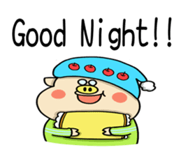 Piglet Putaro's greetings stamp English sticker #4381881