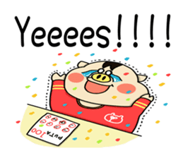 Piglet Putaro's greetings stamp English sticker #4381882