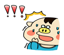 Piglet Putaro's greetings stamp English sticker #4381884