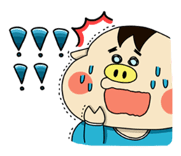 Piglet Putaro's greetings stamp English sticker #4381885
