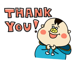 Piglet Putaro's greetings stamp English sticker #4381890