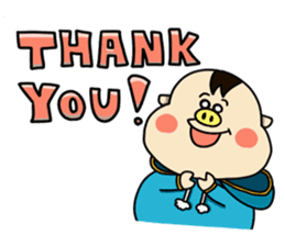 Piglet Putaro's greetings stamp English sticker #4381890