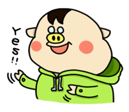 Piglet Putaro's greetings stamp English sticker #4381891