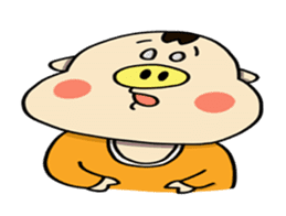 Piglet Putaro's greetings stamp English sticker #4381893