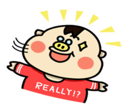 Piglet Putaro's greetings stamp English sticker #4381895