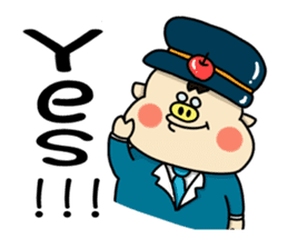 Piglet Putaro's greetings stamp English sticker #4381896