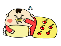 Piglet Putaro's greetings stamp English sticker #4381897