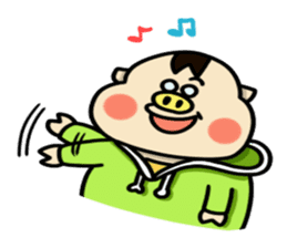 Piglet Putaro's greetings stamp English sticker #4381899