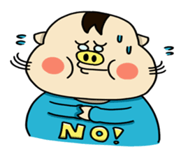 Piglet Putaro's greetings stamp English sticker #4381900