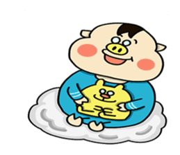 Piglet Putaro's greetings stamp English sticker #4381902