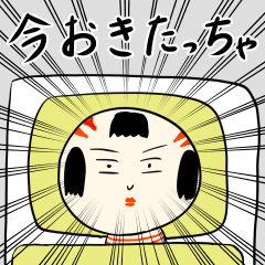 Japanese kokeshi doll sticker for life