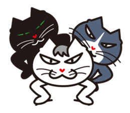 Three close cats sticker #4386037