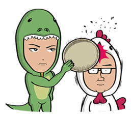 Monitor lizard,rhino,raw chicken (eng) sticker #4387921