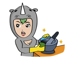 Monitor lizard,rhino,raw chicken (eng) sticker #4387945