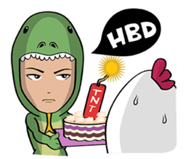 Monitor lizard,rhino,raw chicken (eng) sticker #4387946