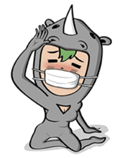 Monitor lizard,rhino,raw chicken (eng) sticker #4387948