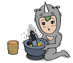 Monitor lizard,rhino,raw chicken (eng) sticker #4387955