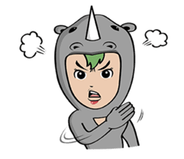 Monitor lizard,rhino,raw chicken (eng) sticker #4387958