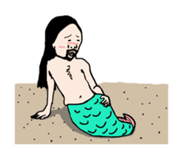 I woke up, found myself as mermaid. sticker #4390483