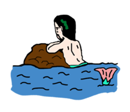 I woke up, found myself as mermaid. sticker #4390488