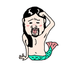 I woke up, found myself as mermaid. sticker #4390490