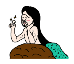 I woke up, found myself as mermaid. sticker #4390499