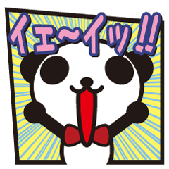 white&black panda American comic style