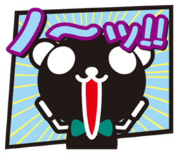 white&black panda American comic style sticker #4390923