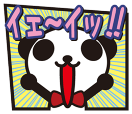white&black panda American comic style sticker #4390926