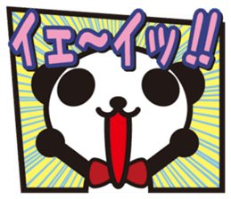 white&black panda American comic style sticker #4390926