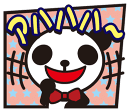 white&black panda American comic style sticker #4390950
