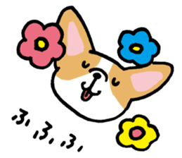 corgi expression sticker #4391462