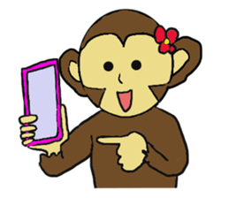 Monkey couple life sticker #4391883