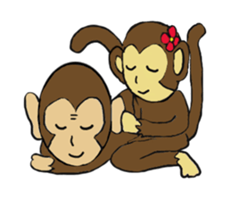 Monkey couple life sticker #4391898