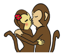 Monkey couple life sticker #4391899