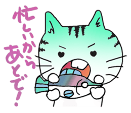 Beleaguered rabbit and cat sticker #4392145