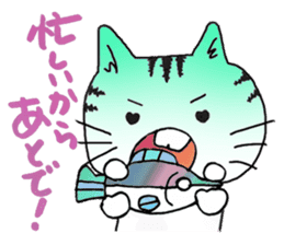 Beleaguered rabbit and cat sticker #4392145