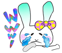 Beleaguered rabbit and cat sticker #4392150