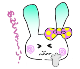 Beleaguered rabbit and cat sticker #4392151