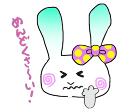Beleaguered rabbit and cat sticker #4392151