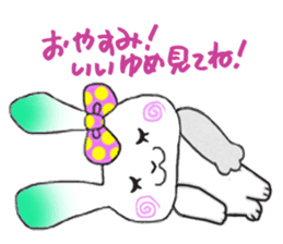 Beleaguered rabbit and cat sticker #4392159