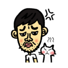 Uncle and cats sticker #4392400