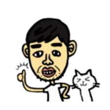 Uncle and cats sticker #4392401