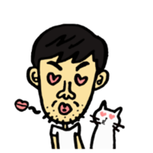 Uncle and cats sticker #4392402