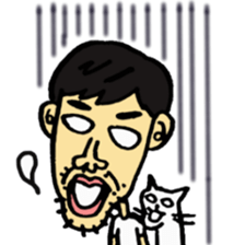 Uncle and cats sticker #4392406