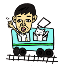 Uncle and cats sticker #4392407